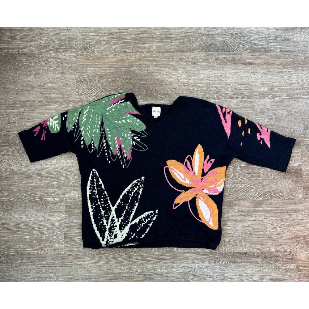 Nic+Zoe EUC Evening Garden Floral Print Sweater Size S RP 158$ - Picture 8 of 13